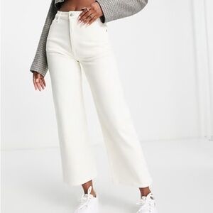 & Other Stories white high waist Treasure wide leg ankle jeans - size 30